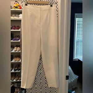 NWT Ann Taylor Size 6 High Rise Curvy Fit Cream Linen Look Pant